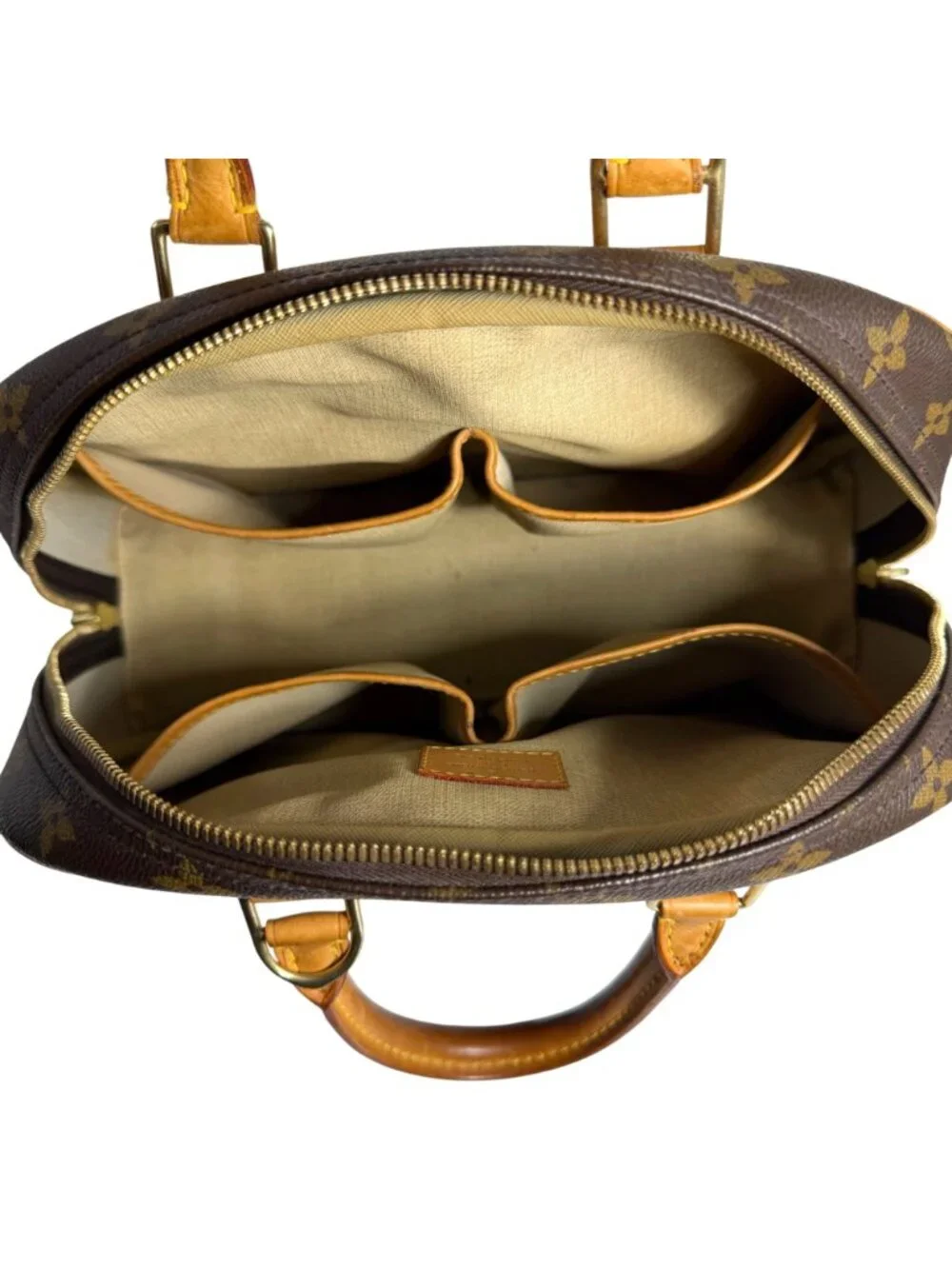 LOUIS VUITTON Trouville LV Monogram Coated Canvas & Vachetta Leather Handbag